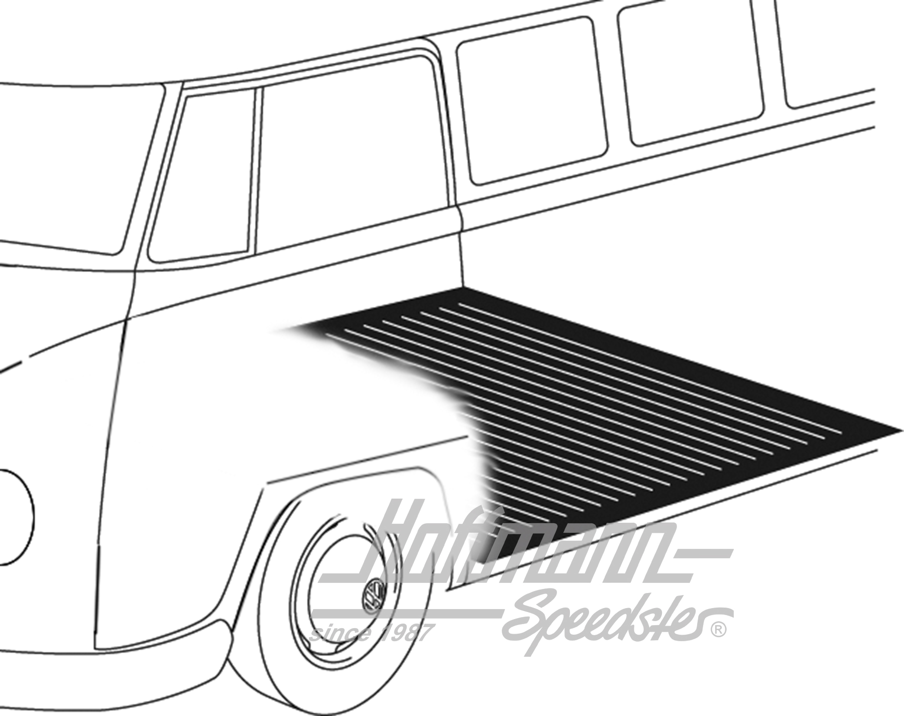 Rubber mat, cargo space/passenger-compartment, Bus T1/T2 | 098-0000-90