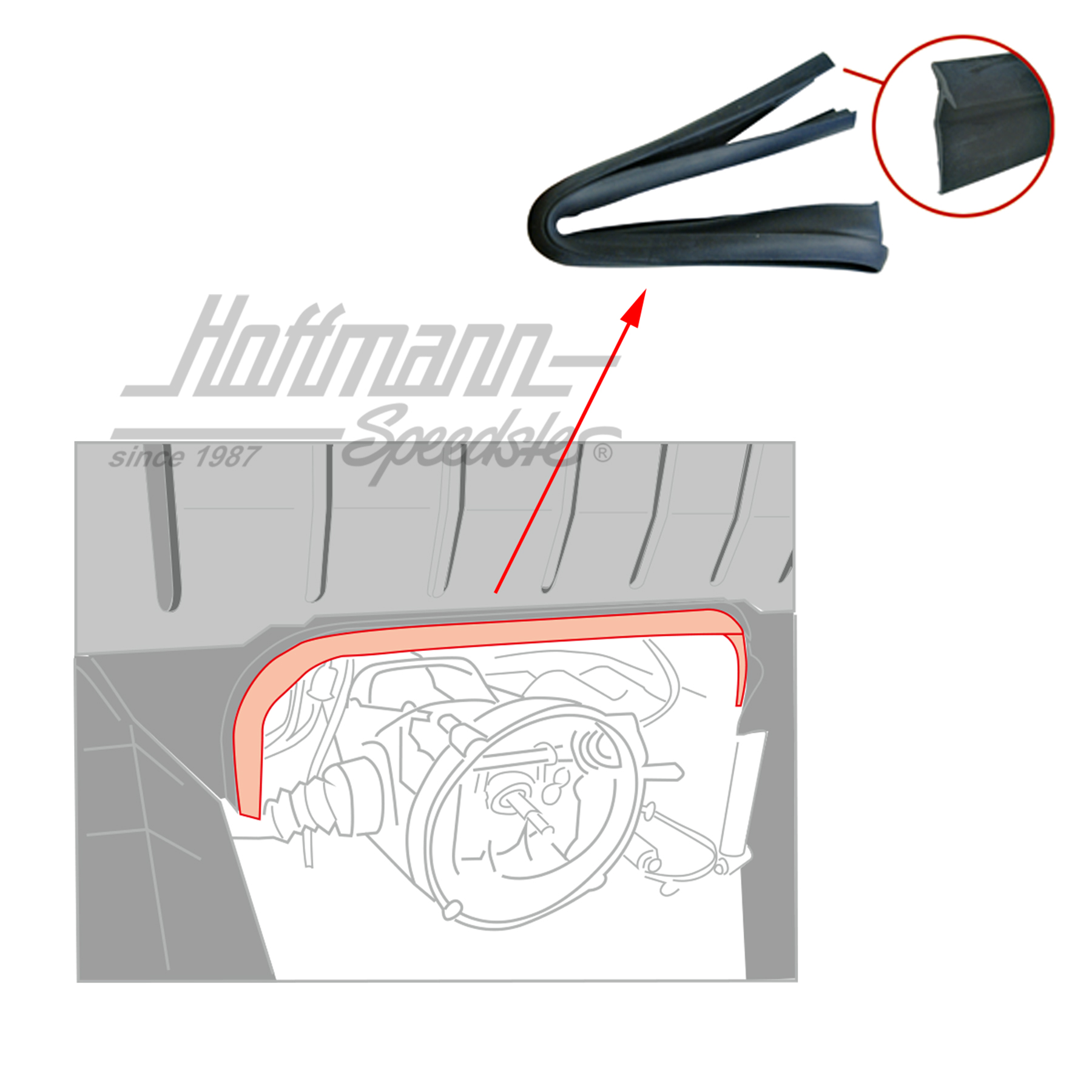 Motorraumdichtung, vorne, Stirnwand