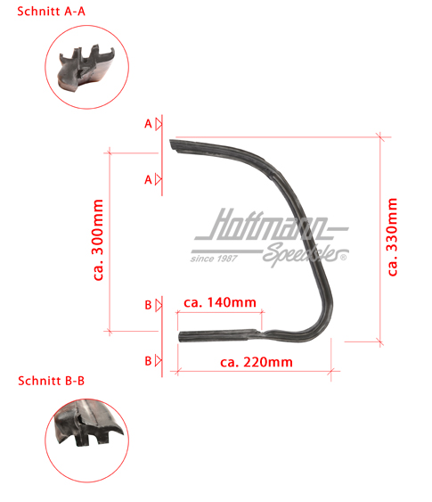 Dichtung, Drehfenster, rechts, 8.64-