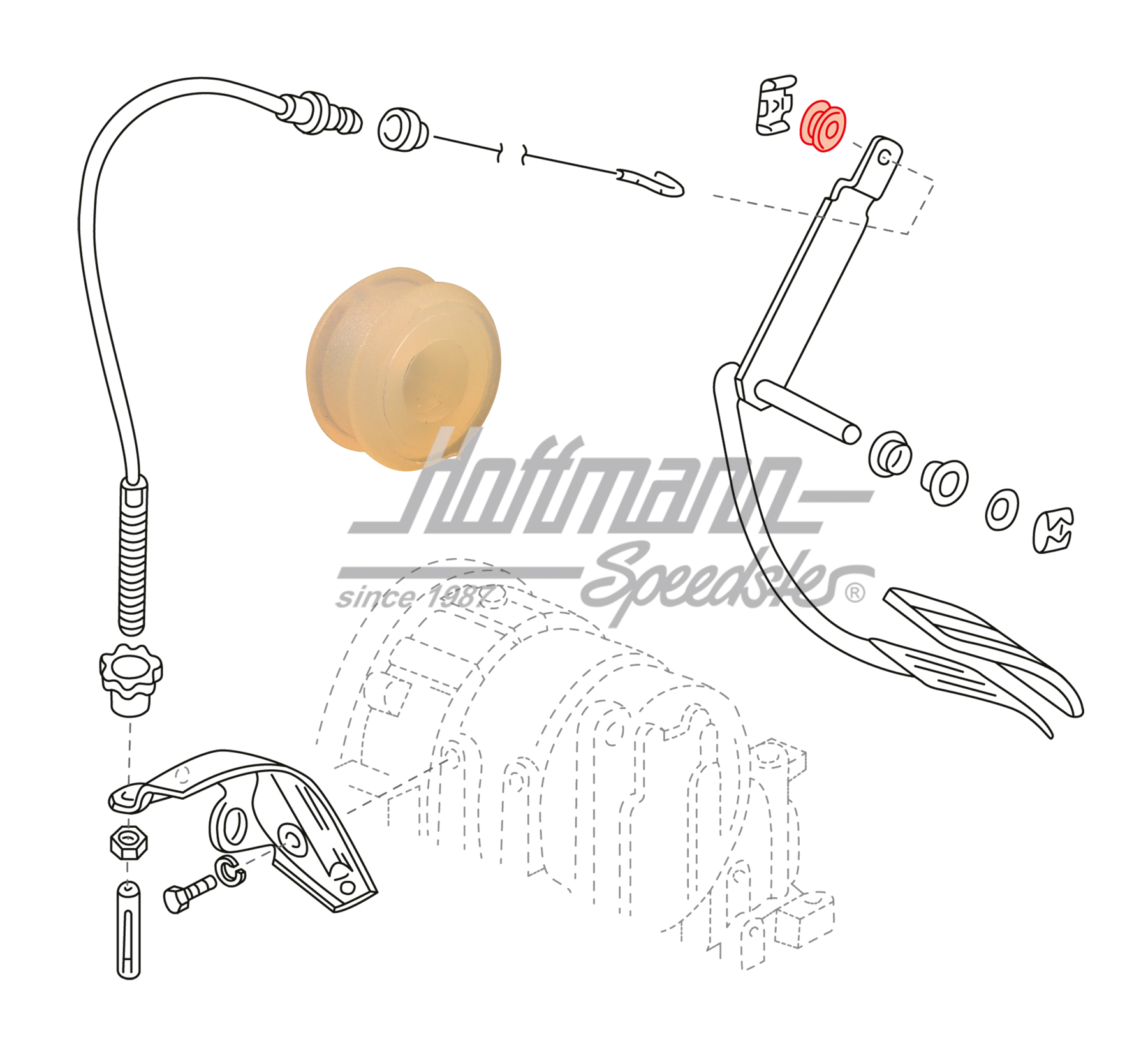 Rubber bushing, accelerator pedal/automatic | 170-0020-10